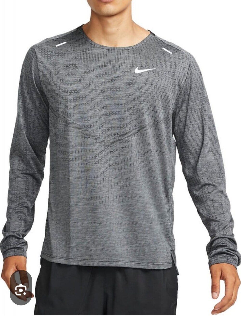 Nike Men's Dri-FIT Running Long Sleeve Shirt - Gray Men's